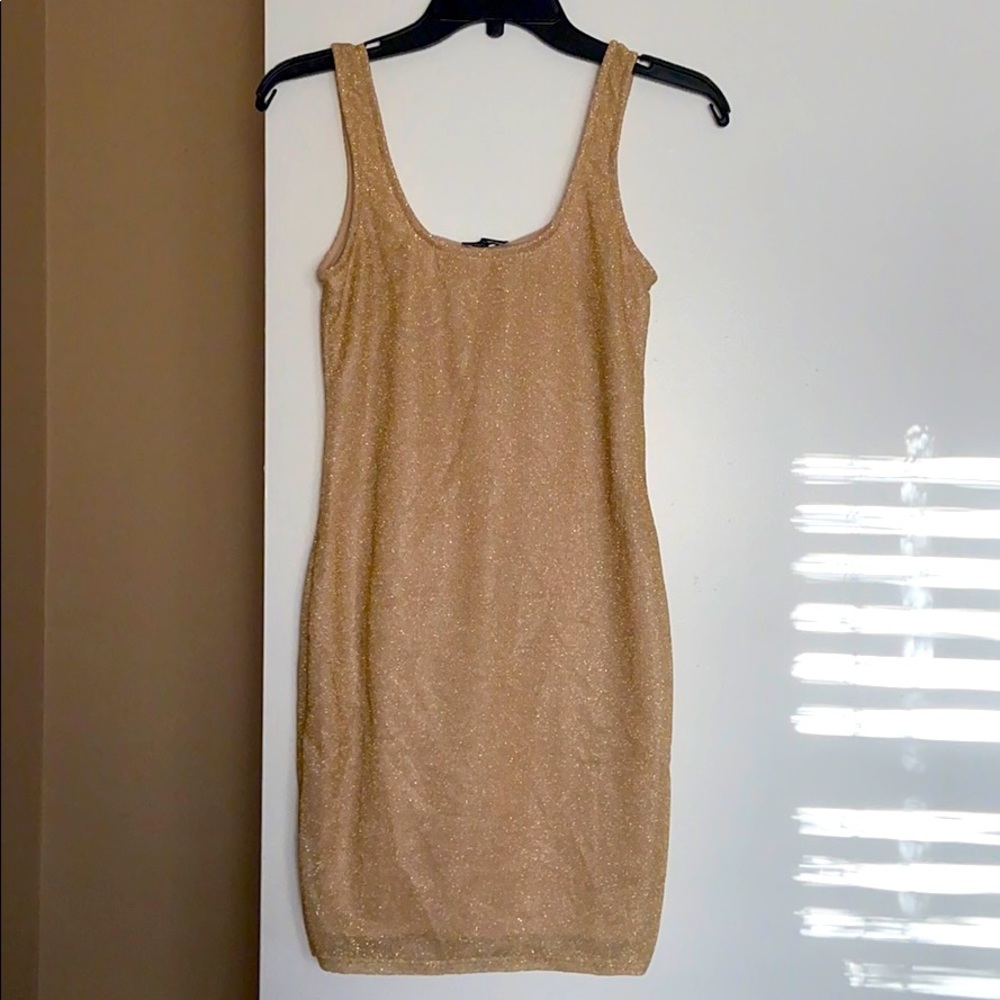 Fashion Nova Gold Glitter Dress